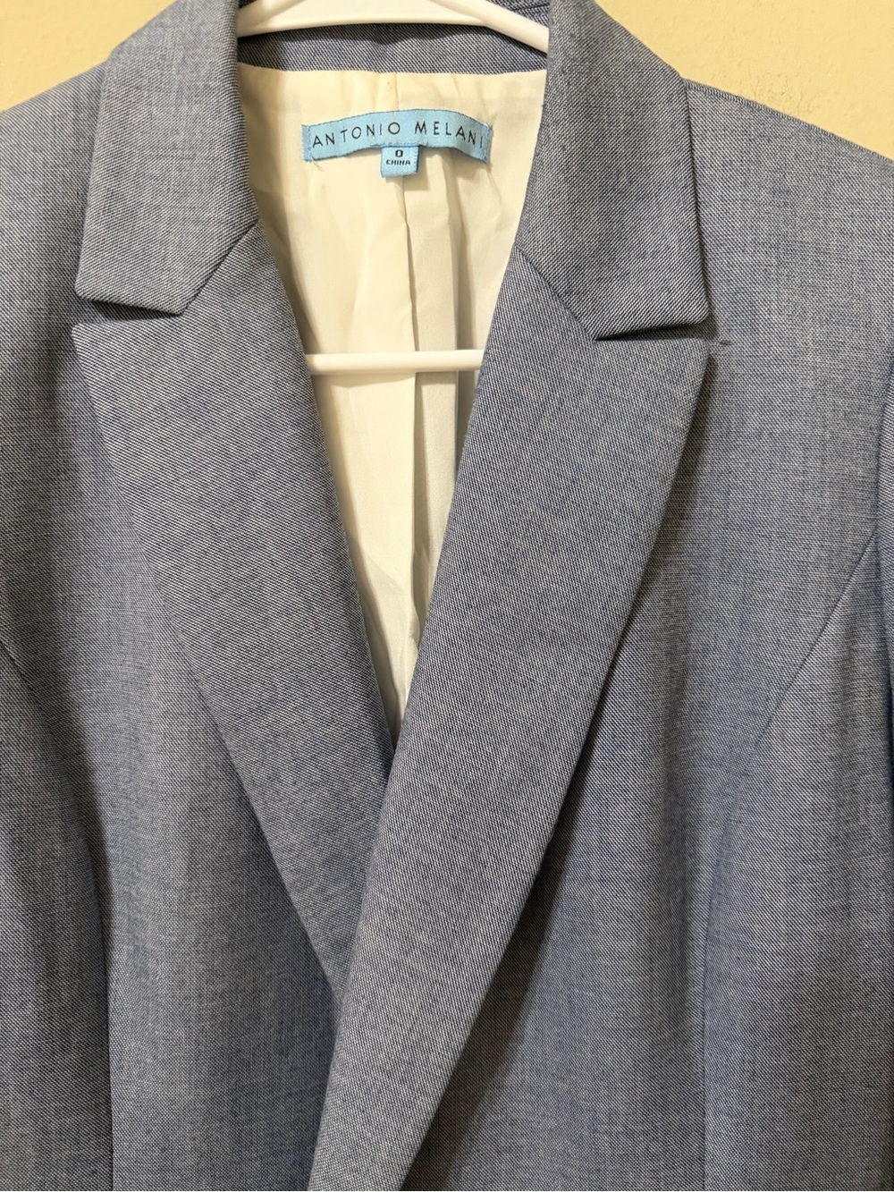 Antonio Melani blue Grey Double-Breasted Blazer women’s size 0 career sharp euc - Picture 3 of 6
